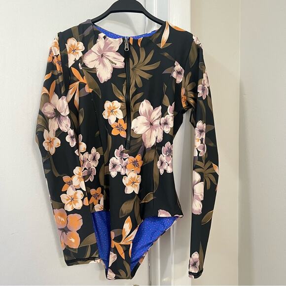 Maaji Floral Print Surf One Piece Long Sleeve Swimsuit - Picture 1 of 8